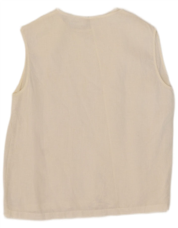 Top camicetta senza maniche da donna Max Mara UK 14 bianco medio
