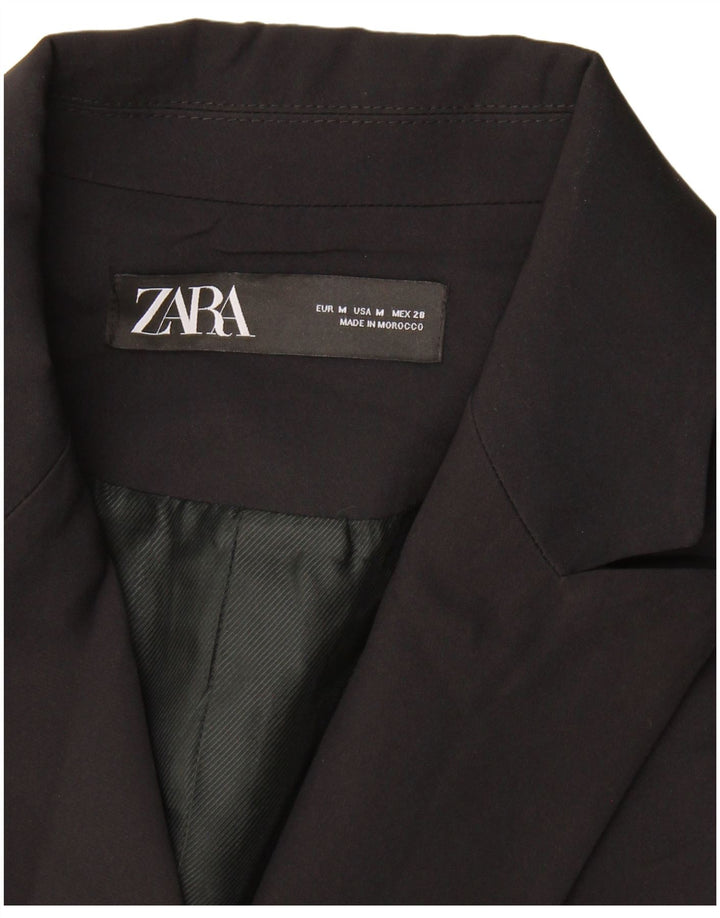 Женское двубортное пальто без рукавов Zara UK 12, средний черный