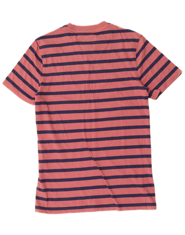 Crew Clothing Mens T-Shirt Top Small Pink Striped Cotton