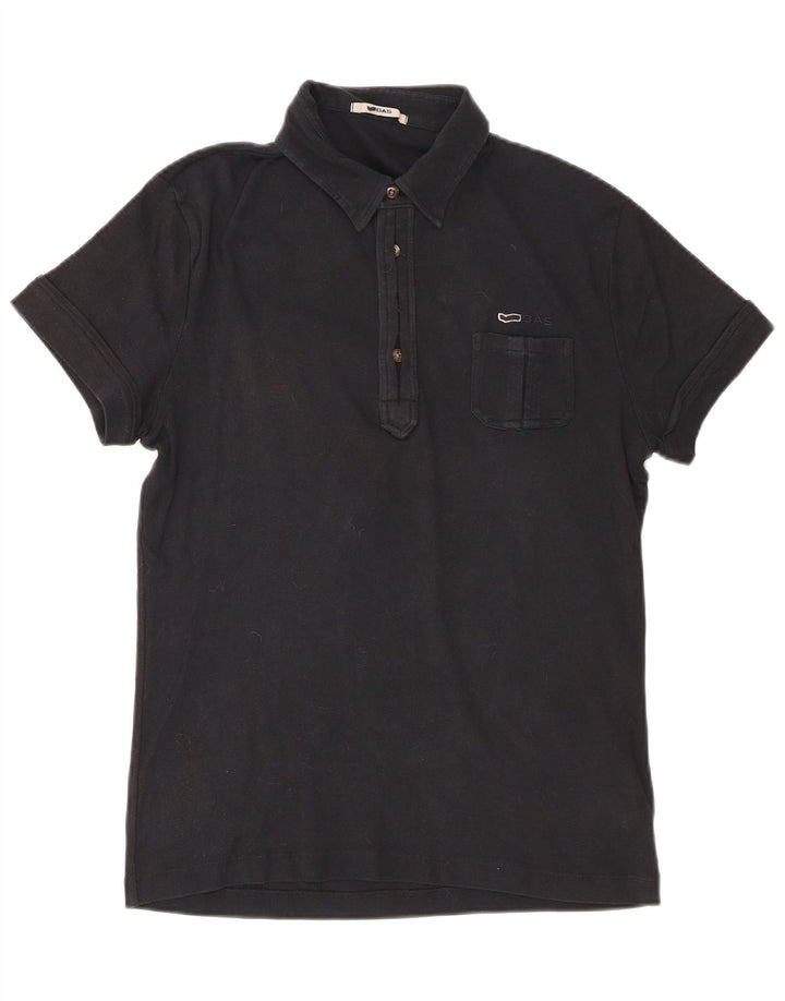 Gas Womens Polo Shirt UK 12 Medium Black Cotton