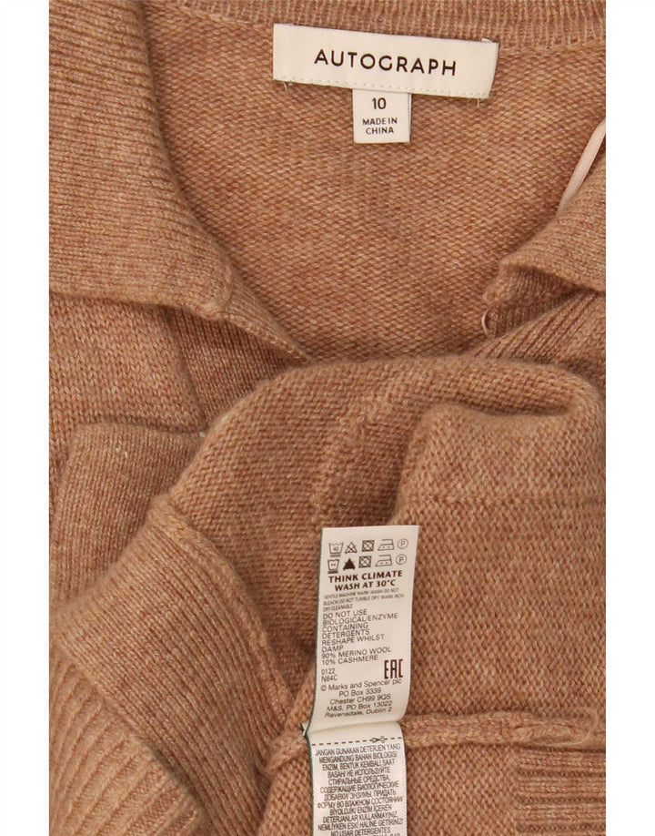 Marks & Spencer Womens Autograph Cardigan Sweater UK 10 Small Beige