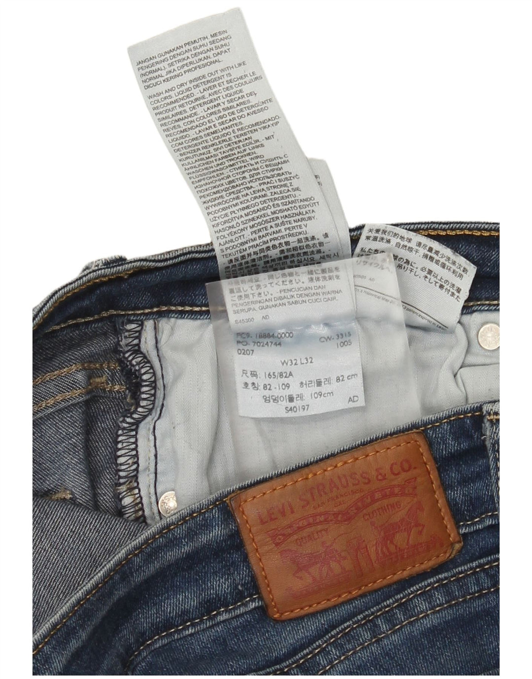 Levi's Slim Jeans til kvinder W32 L32 Marineblå bomuld