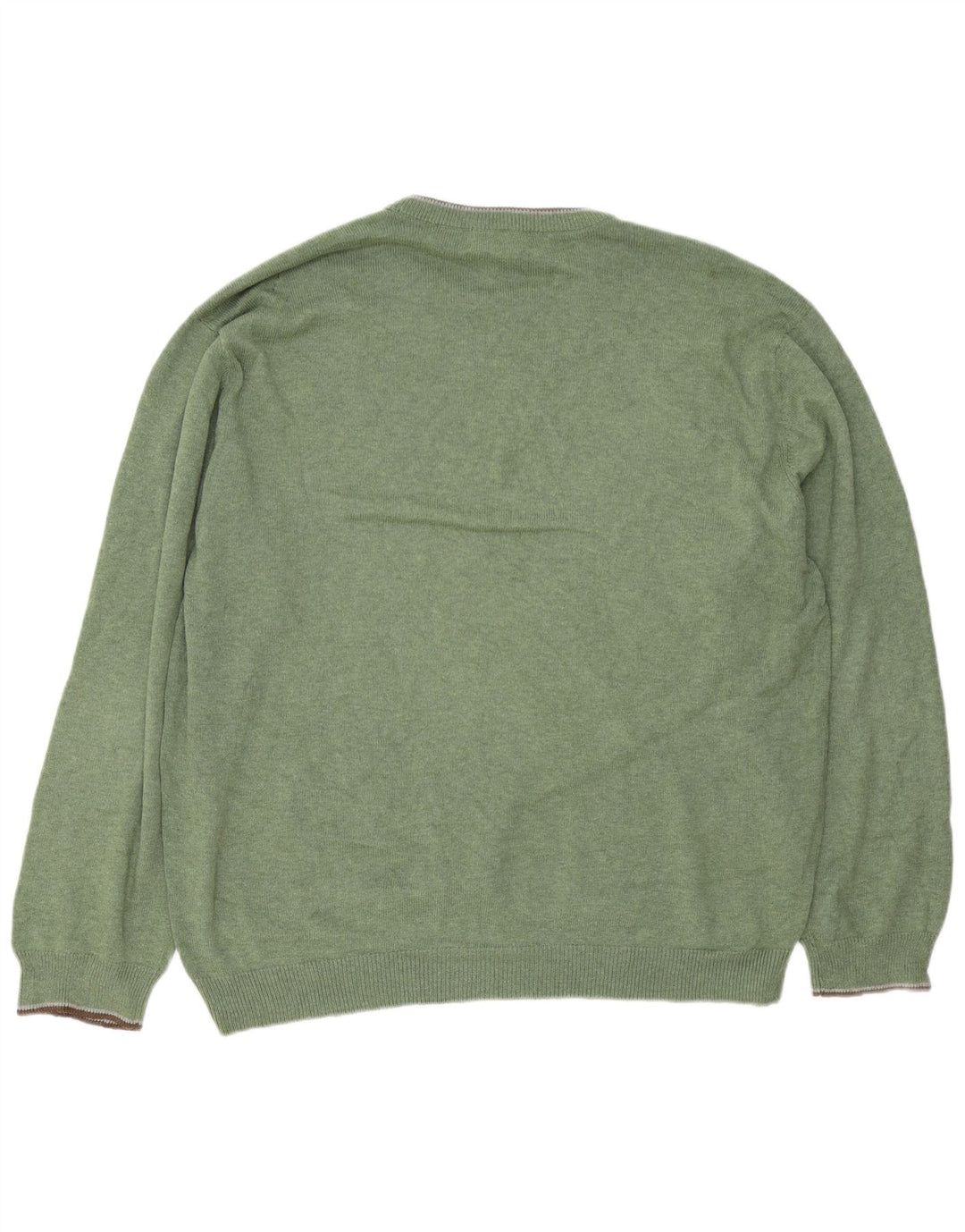 Chaps Mens Regular Fit Crew Neck Jumper Sweater 2XL Green Cotton