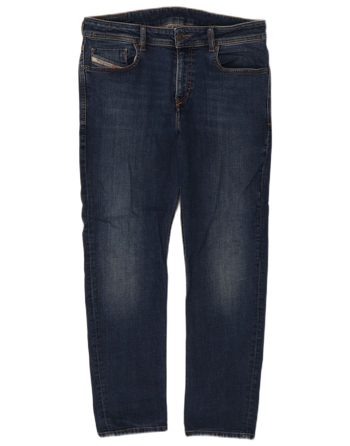 Diesel Mens Thanaz Slim Jeans W34 L27 Blue Cotton