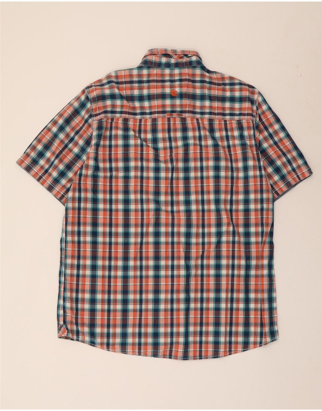 FAT FACE Mens Classic Fit Short Sleeve Shirt XL Multicoloured Check Cotton