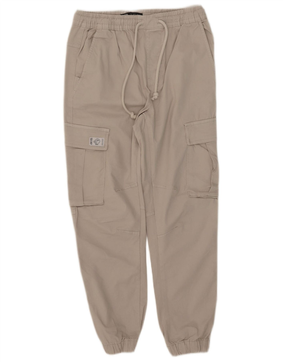 Zara Mens Joggers Cargo Trousers Small W30 L26 Beige