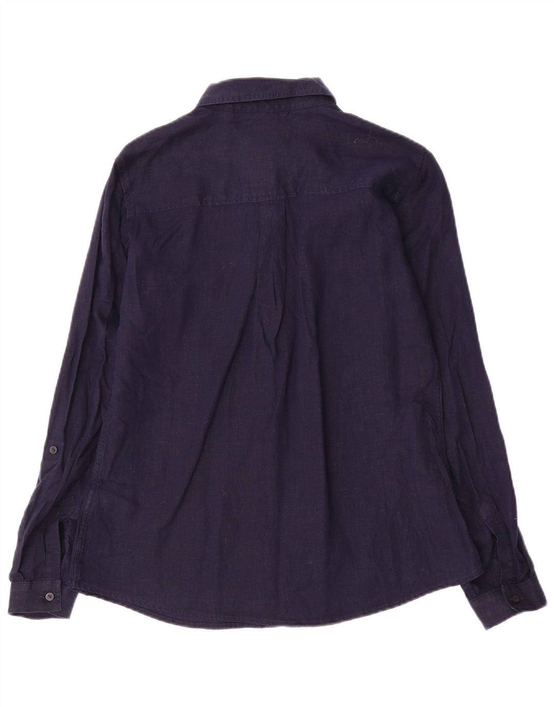 Marks & Spencer Γυναικείο πουκάμισο UK 10 Small Navy Blue Λινά