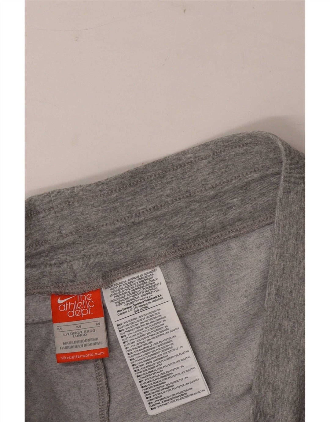 Nike Womens Tracksuit Trousers UK 14 Medium  Grey Flecked Cotton
