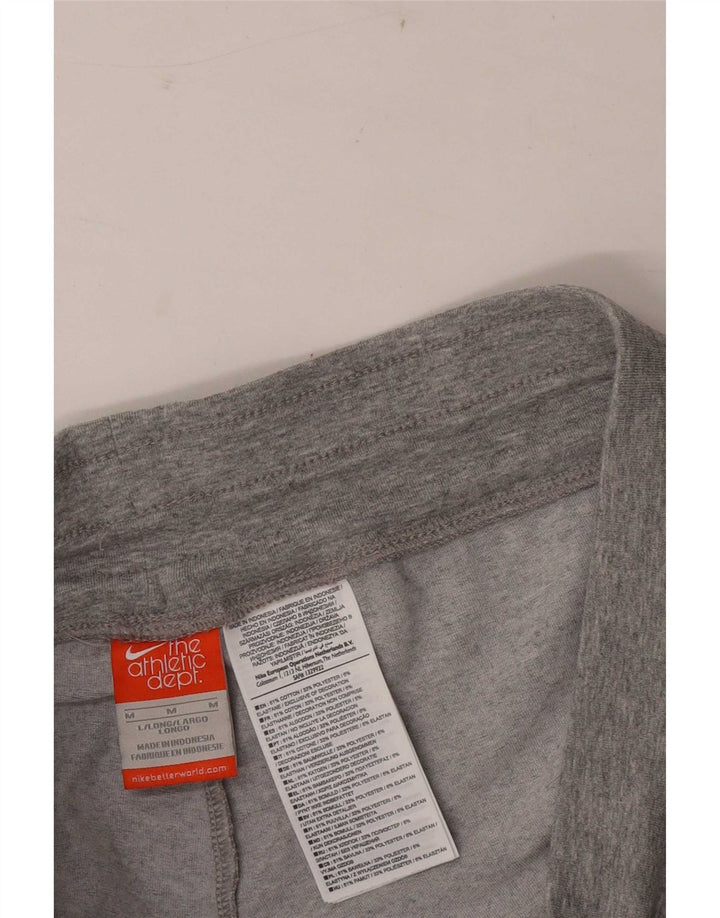 Nike Womens Tracksuit Trousers UK 14 Medium  Grey Flecked Cotton