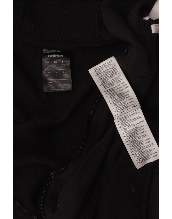 Maglione con cappuccio e zip Adidas Climalite da uomo in poliestere nero medio
