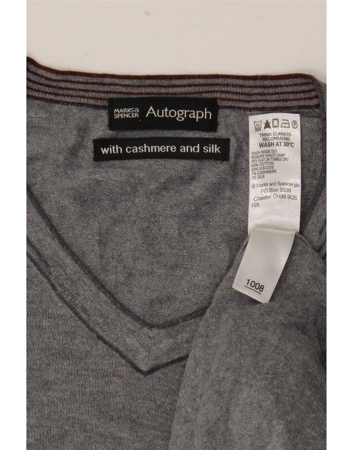 Marks & Spencer Haut Autograph Homme Manches Longues Gris Moyen Coton