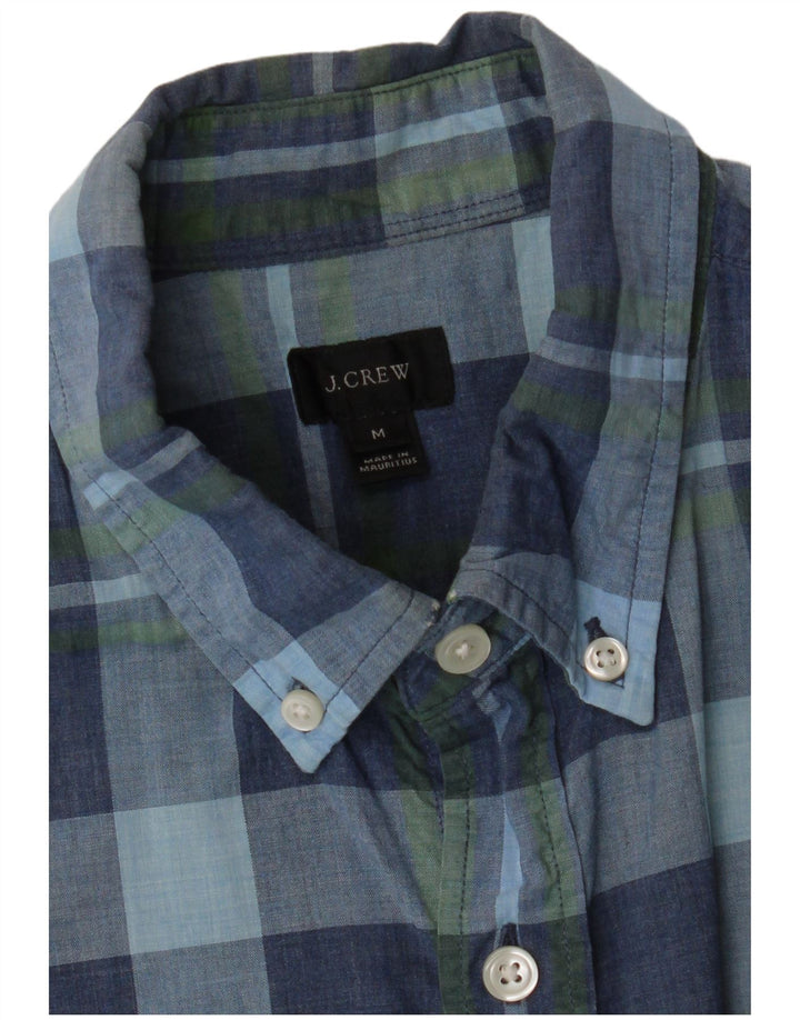J. CREW Mens Short Sleeve Shirt Medium Navy Blue Check