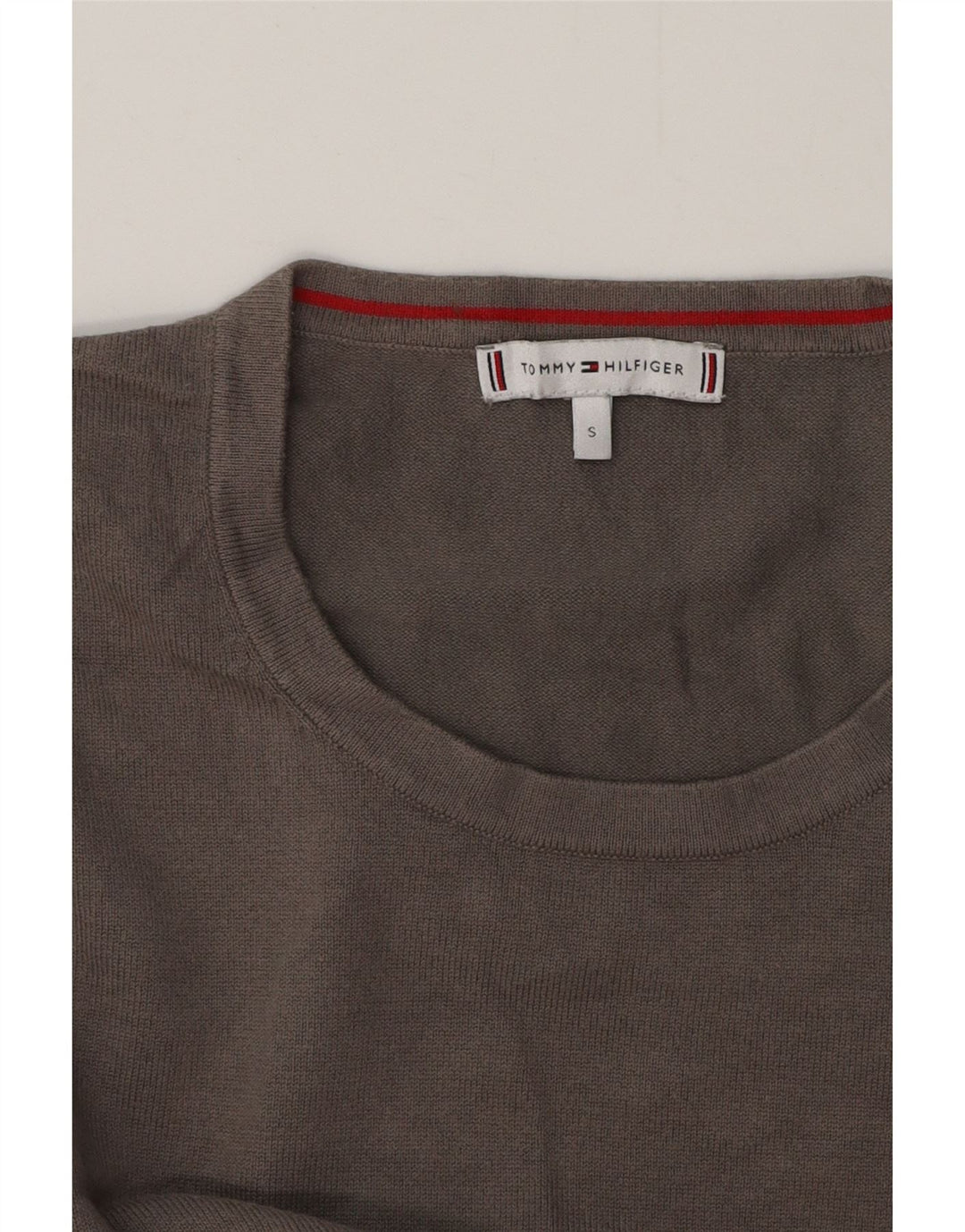 TOMMY HILFIGER Womens Crew Neck Jumper Sweater UK 10 Small Grey