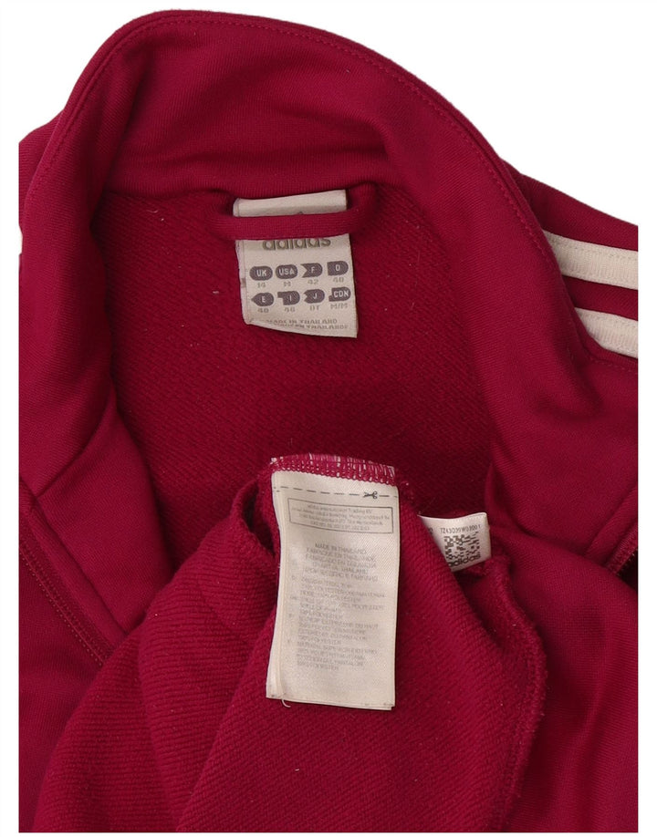 Adidas Womens Tracksuit Top Jacket UK 14 Medium Pink Polyester
