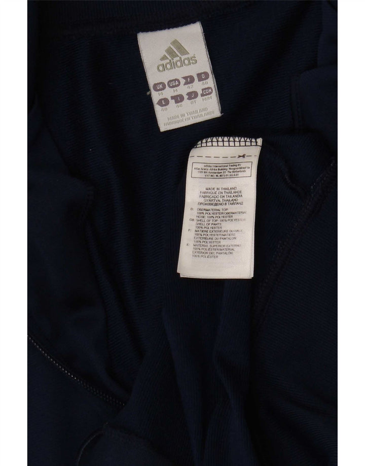Giacca da tuta da donna Adidas UK 14 Medium Blu Navy Poliestere