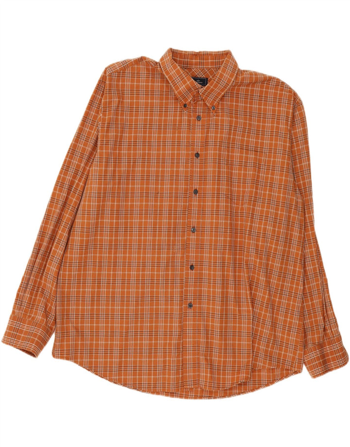 DOCKERS Mens Shirt Size 18 1/2 2XL Orange Check Cotton Vintage Dockers and Second-Hand Dockers from Messina Hembry 