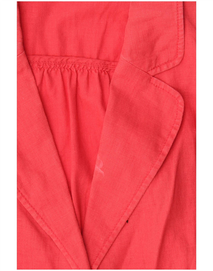 Marks & Spencer Damen-Blazerjacke mit 3/4-Ärmeln und 1 Knopf, UK 18, XL, rotes Leinen
