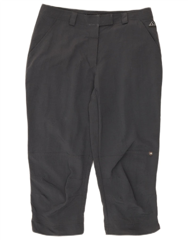 Adidas Womens Capri Trousers UK 14 Large W32 L21 Grey Polyamide
