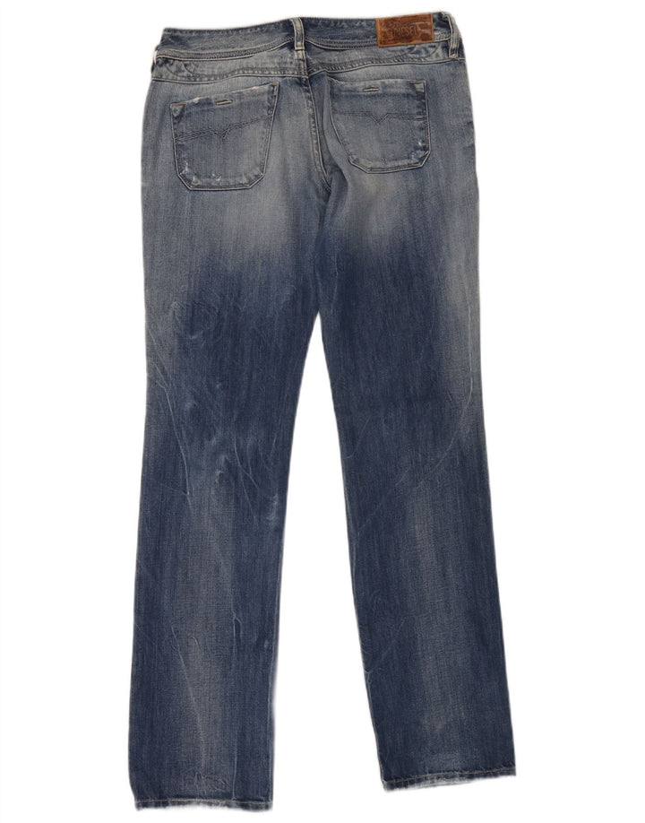Diesel Womens Distressed Straight Jeans W28 L32 Blue Cotton