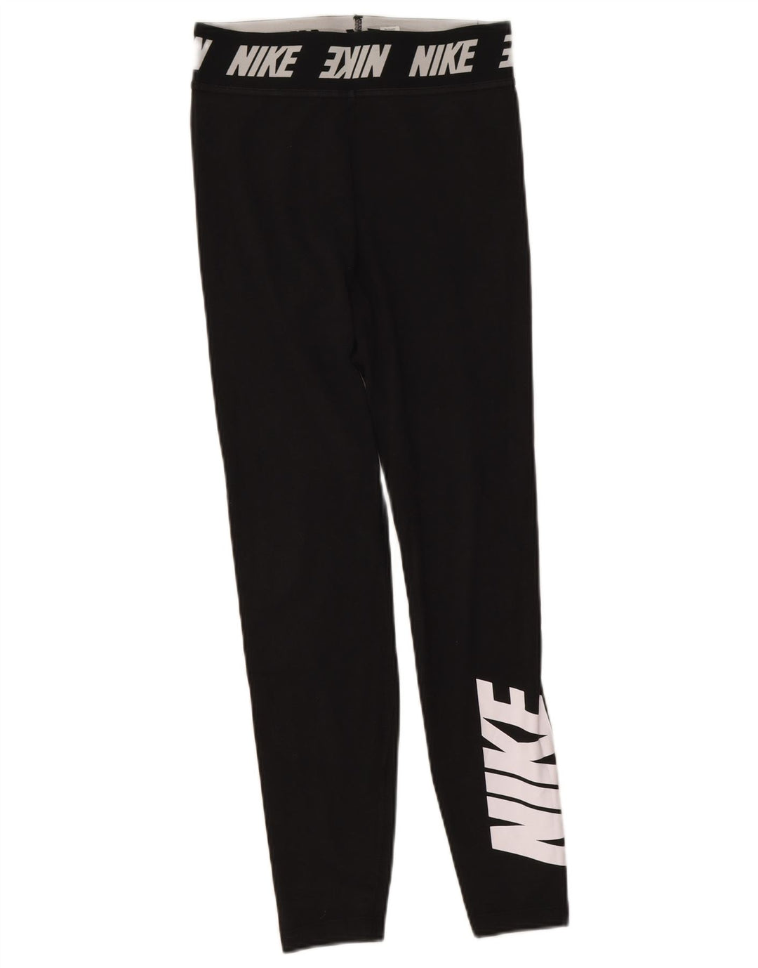 Nike Womens Graphic Leggings UK 8 Small  Black Cotton