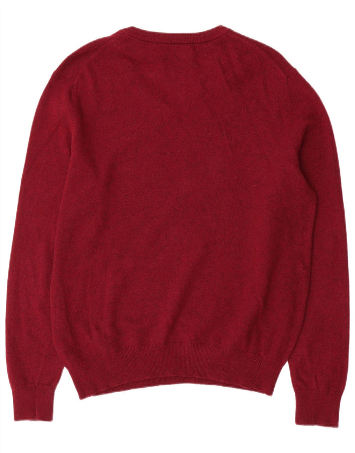 Gant Herren-Pullover mit V-Ausschnitt, mittelgroße burgunderrote Lammwolle
