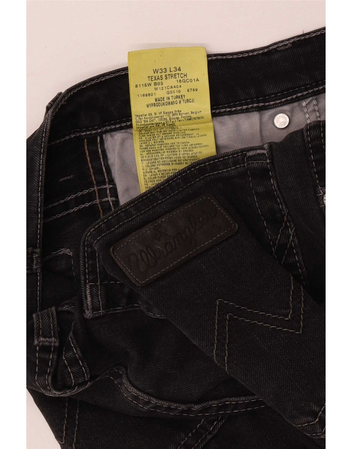 Wrangler Mens Texas Stretch Straight Jeans W33 L29 Grey Cotton