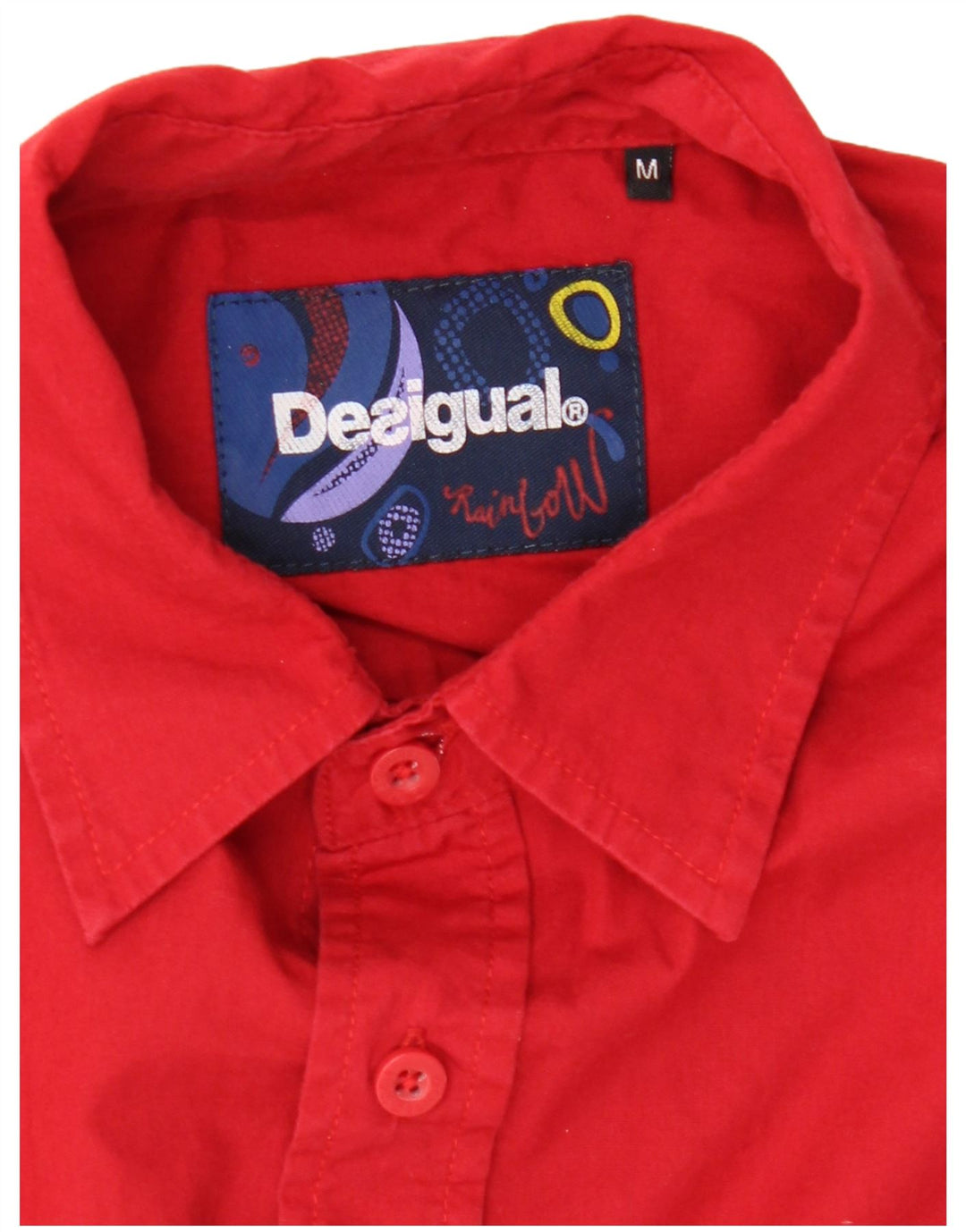 DESIGUAL Mens Graphic Shirt Medium Red