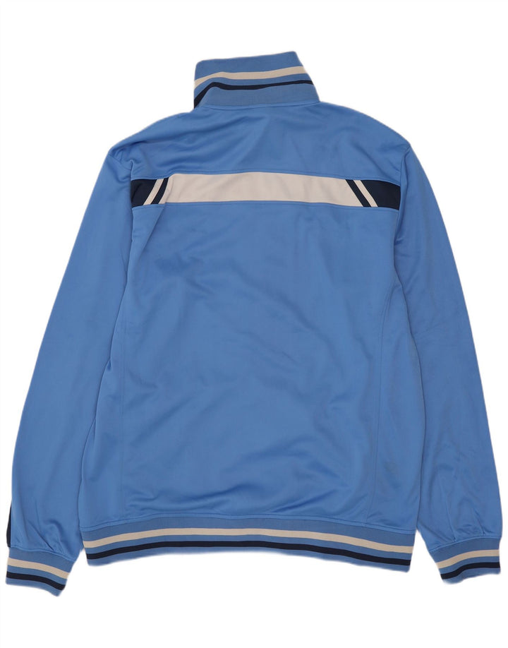 Asics Mens Tracksuit Top Jacket Large Blue Colourblock Polyester