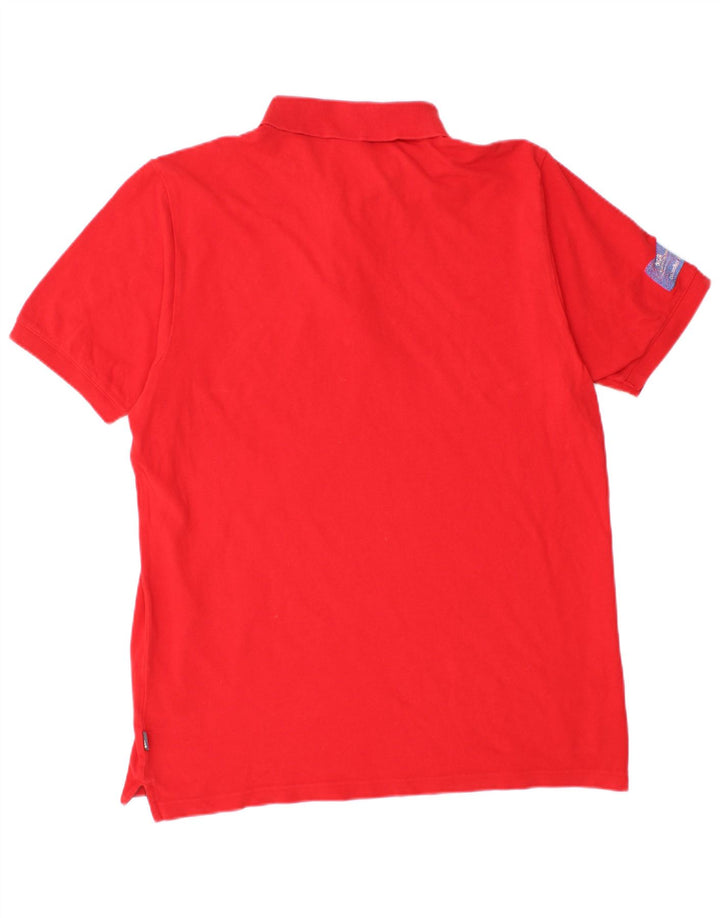 Polo ADIDAS da uomo grande rossa in cotone