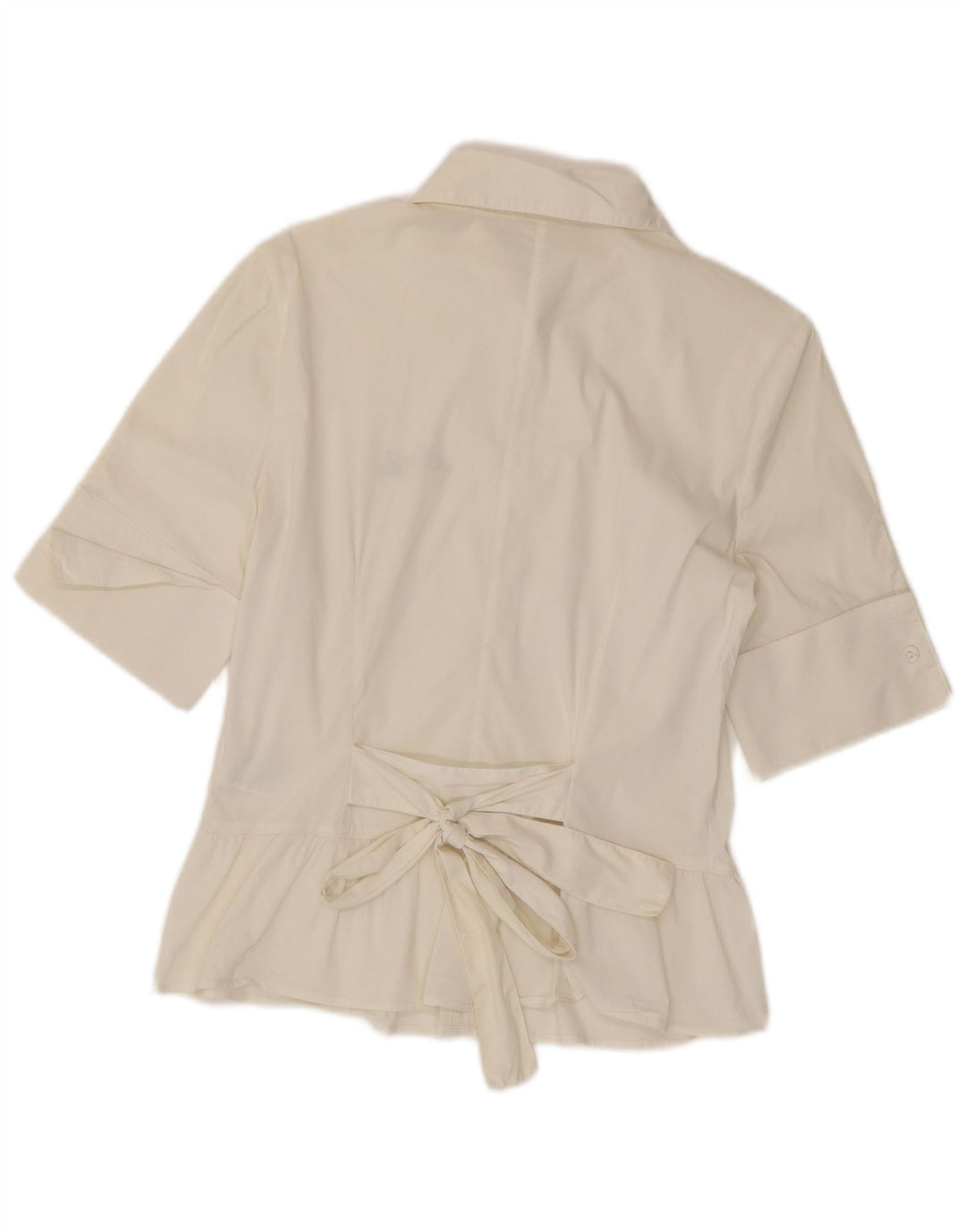 Liu Jo Womens Short Sleeve Shirt IT 44 Medium White Cotton