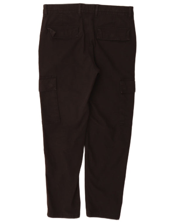 Marks & Spencer Mens Cargo Trousers W30 L290 Black Cotton