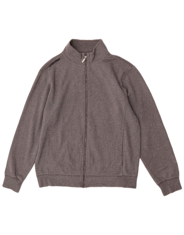 Lotto Mens Tracksuit Top Jacket Large Grey Cotton