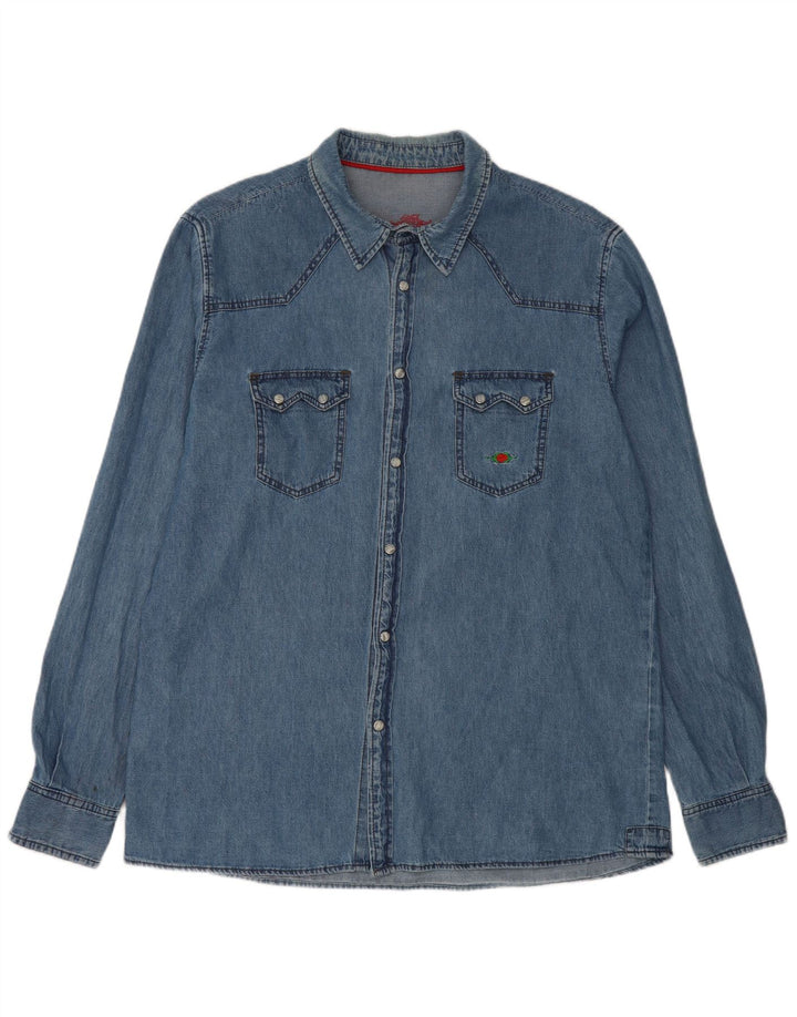 Charro Mens Denim Shirt Large Blue Cotton