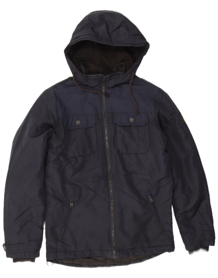 Jack & Jones Chaqueta utilitaria con capucha para hombre UK 36 Small Azul marino Poliéster