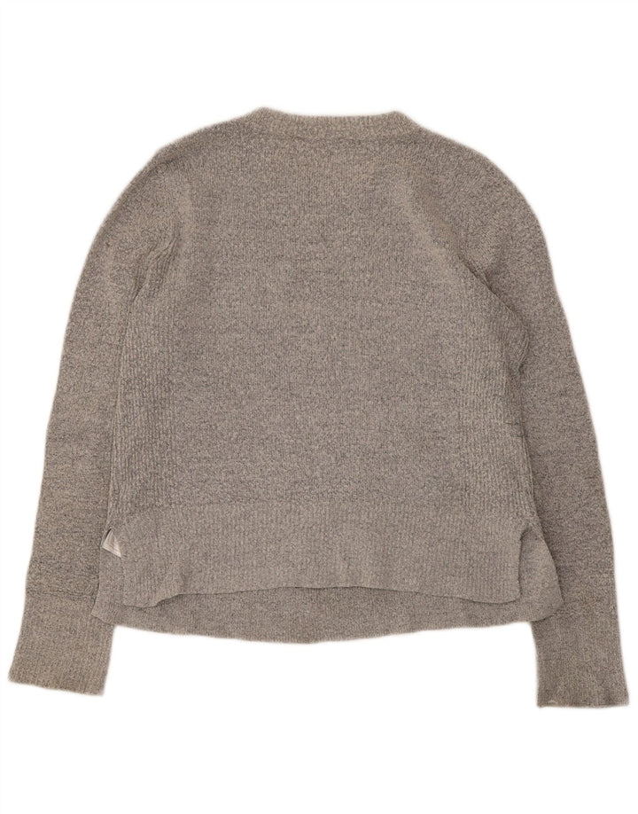 Oasis Womens Boat Neck Jumper Sweater UK 12 Medium Grey Acrylic