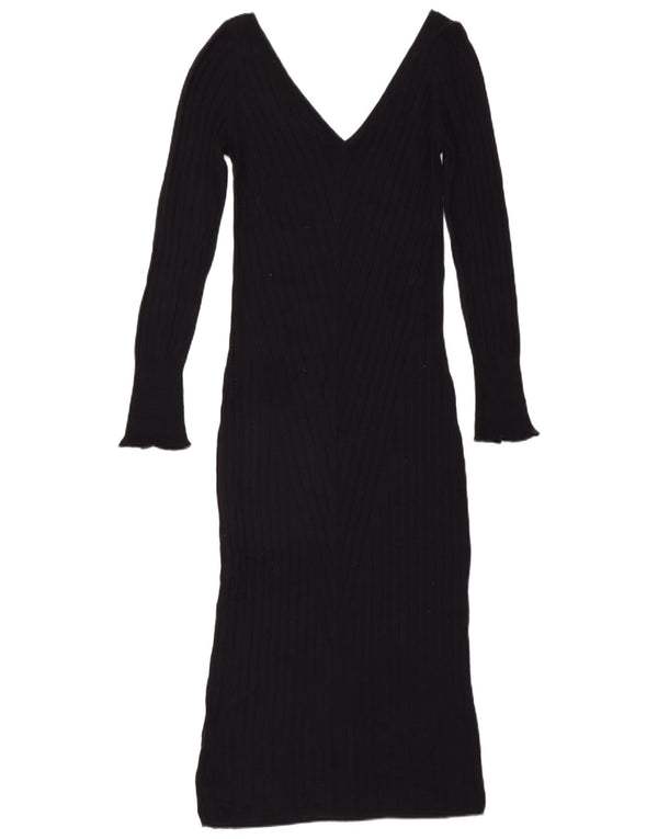 Topshop Dame Langærmet Maxi Jumper Kjole UK 12 Medium Navy Blue