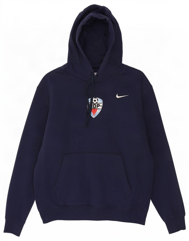 Мужской джемпер с капюшоном Nike среднего размера, темно-синий, хлопок