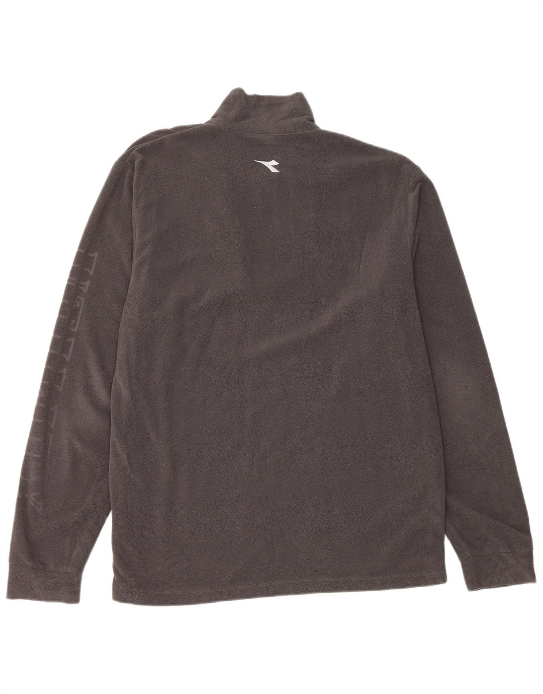Diadora Mens Graphic Zip Neck Fleece Jumper XL Grey Polyester