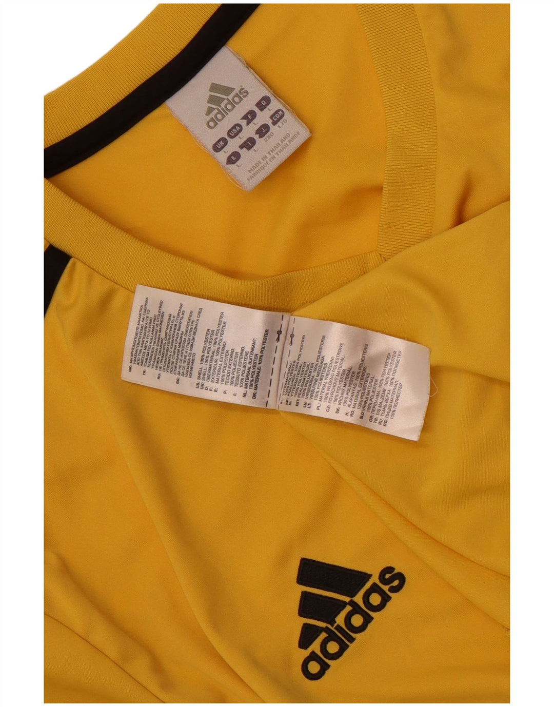 Maglietta Adidas da uomo Top Large in poliestere giallo