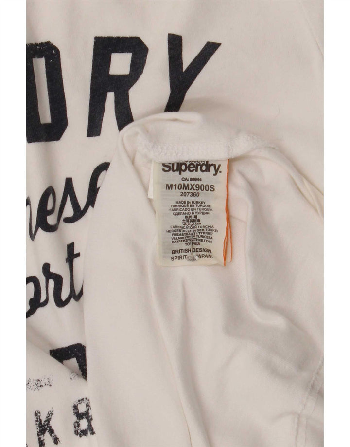 Superdry Grafisk T-shirt til mænd, medium hvid bomuld