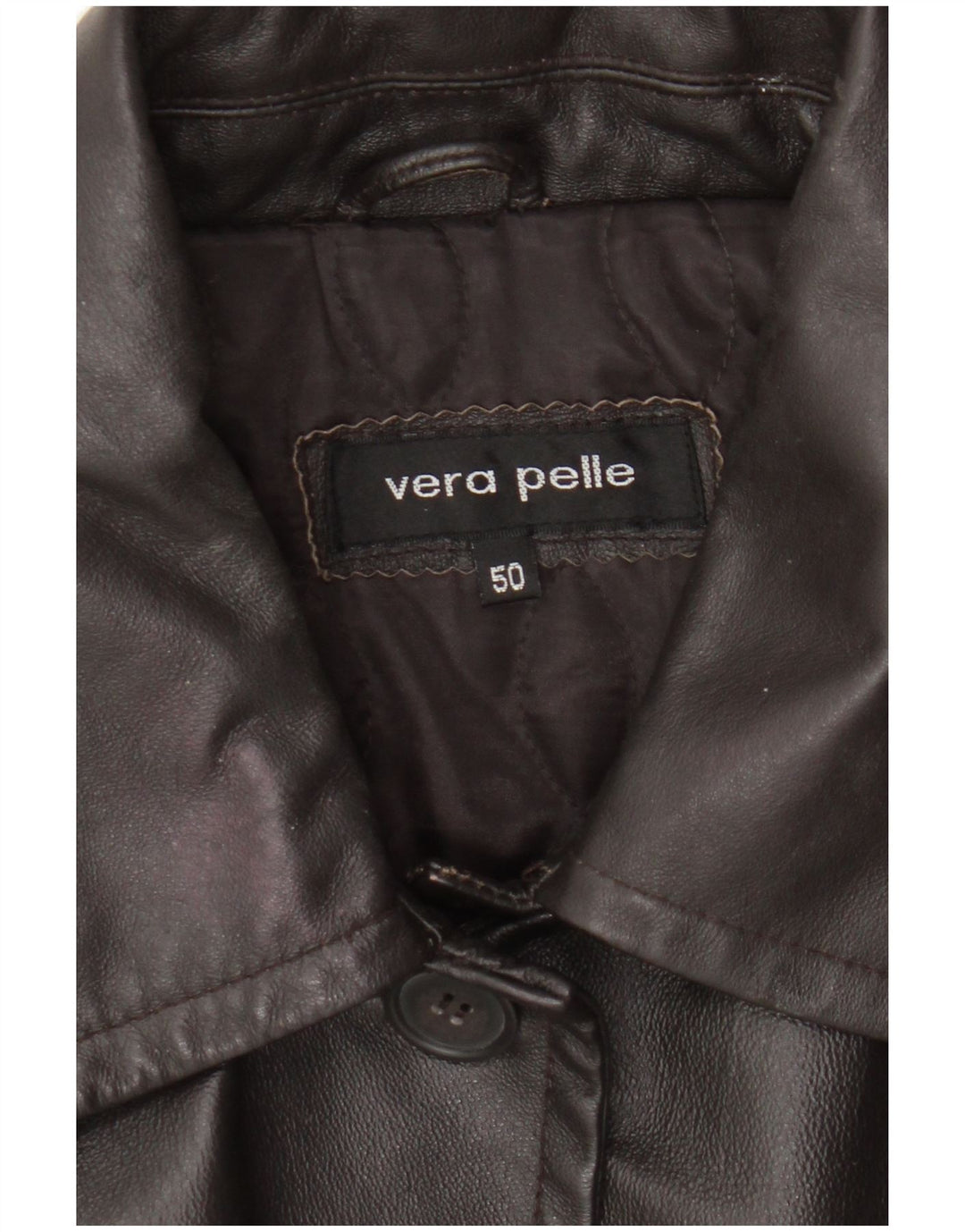 Cappotto in pelle vintage da donna IT 50 XL in pelle marrone