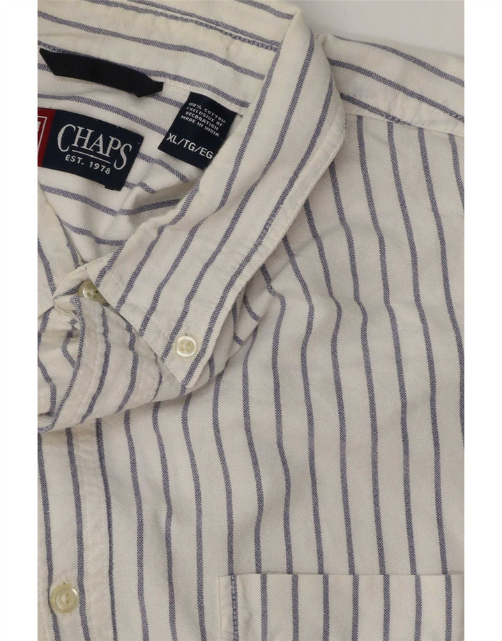 Camicia da uomo Chaps XL in cotone gessato bianco