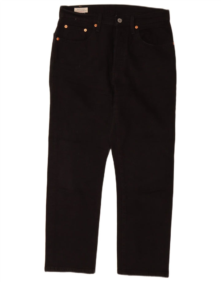 Levi's Womens 501 Straight Jeans W27 L26 Black Cotton