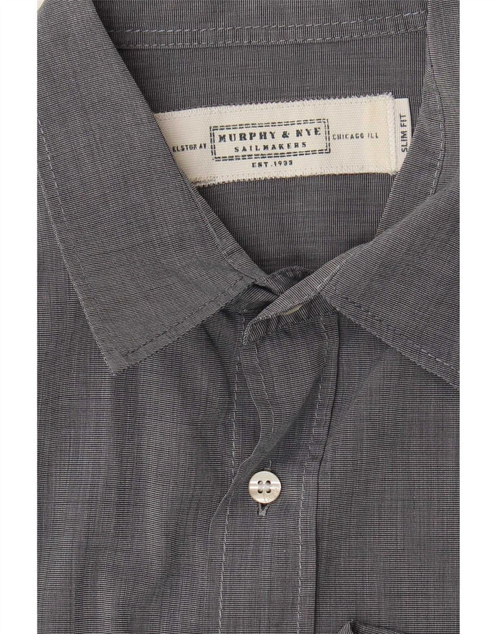 Murphy & Nye Mens Slim Fit Shirt Large Grey