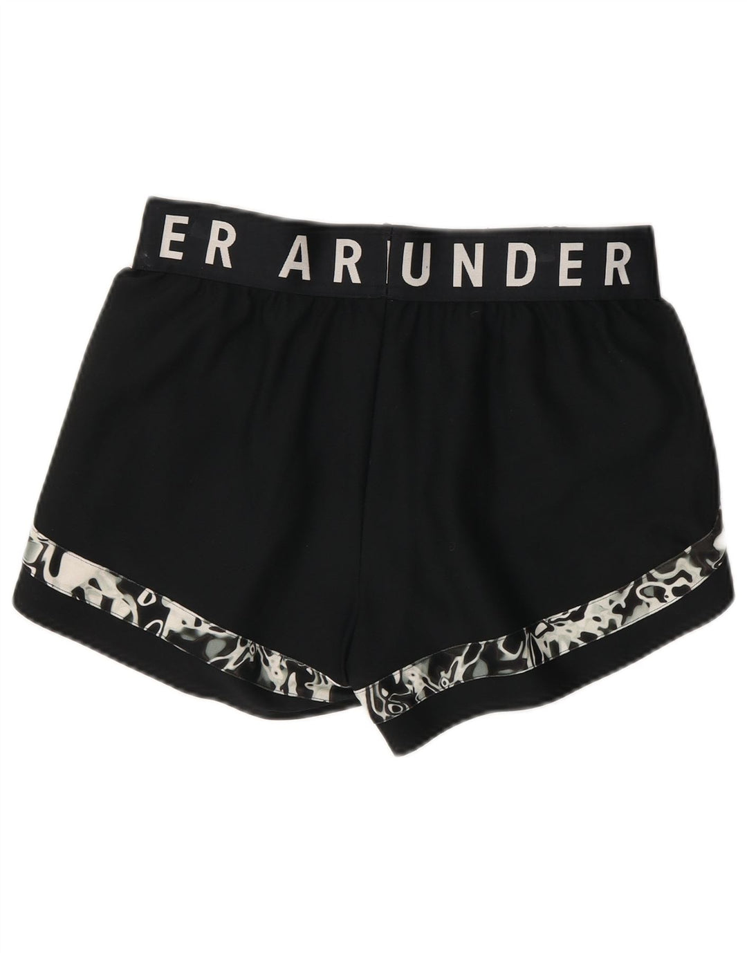 Under Armour Damen Sportshorts mit abstraktem Muster UK 12 Medium Schwarz