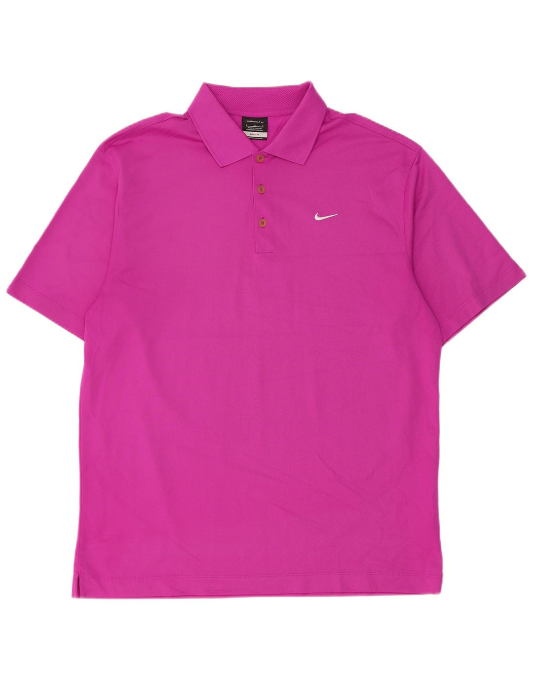 Nike Mens Dri Fit Polo Shirt Large Pink Polyester