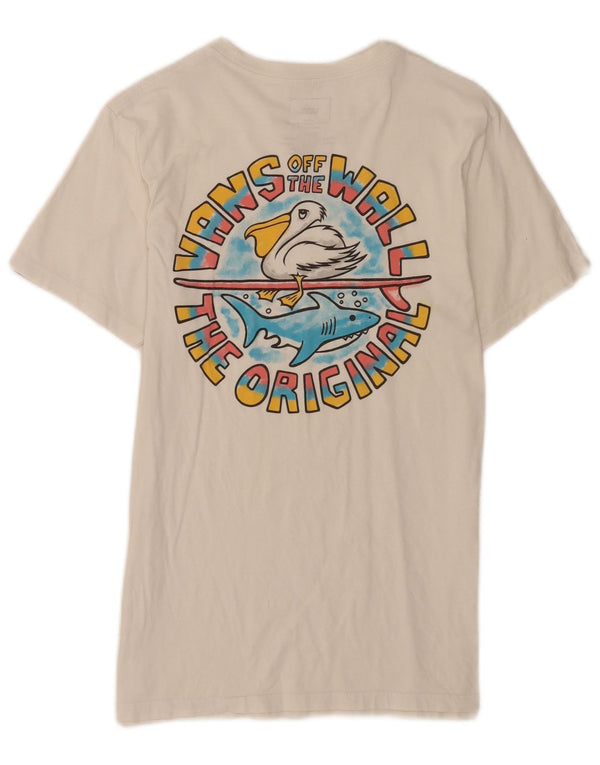 T-shirt grafica personalizzata da donna Vans UK 10 piccola in cotone bianco