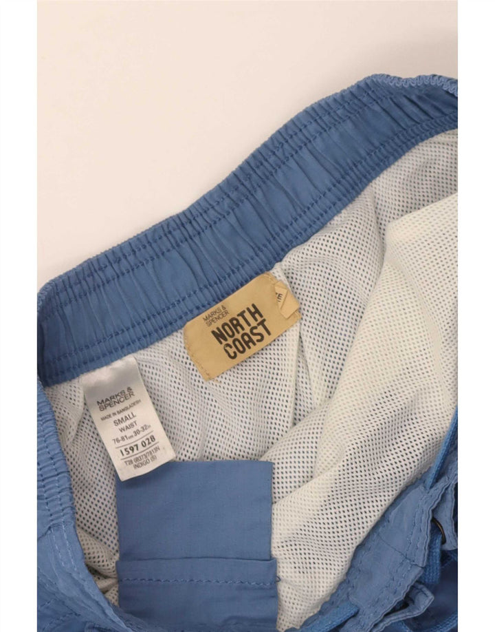 Marks & Spencer Pantaloni scurți de înot cargo pentru bărbați, poliester albastru mic