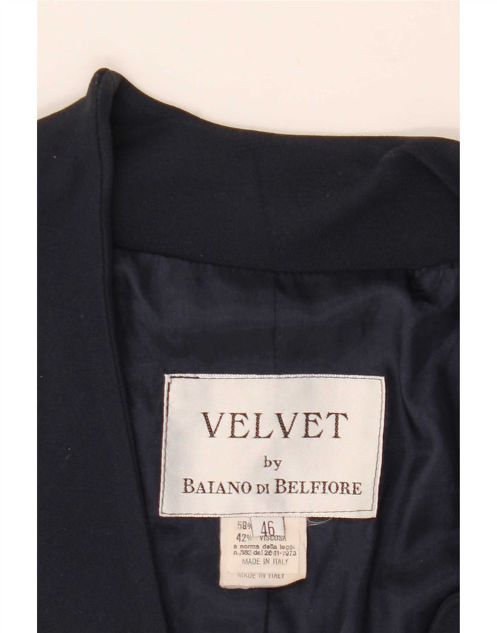 Jachetă vintage pentru femei cu 3 nasturi IT 46 Acetat mare, albastru bleumarin
