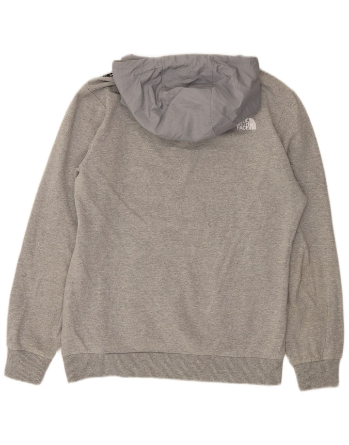 The North Face Mens Graphic Hoodie Jumper Medium Grey Cotton